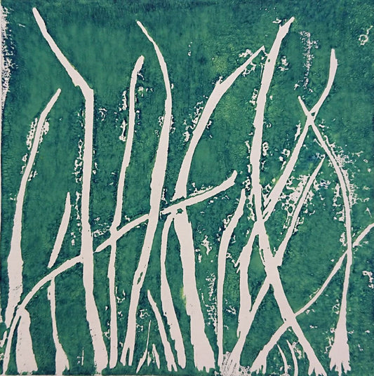 GRASS & TREES 5: YELLOW on PRUSSIAN BLUE